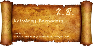 Krivácsy Bernadett névjegykártya