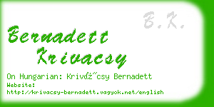 bernadett krivacsy business card